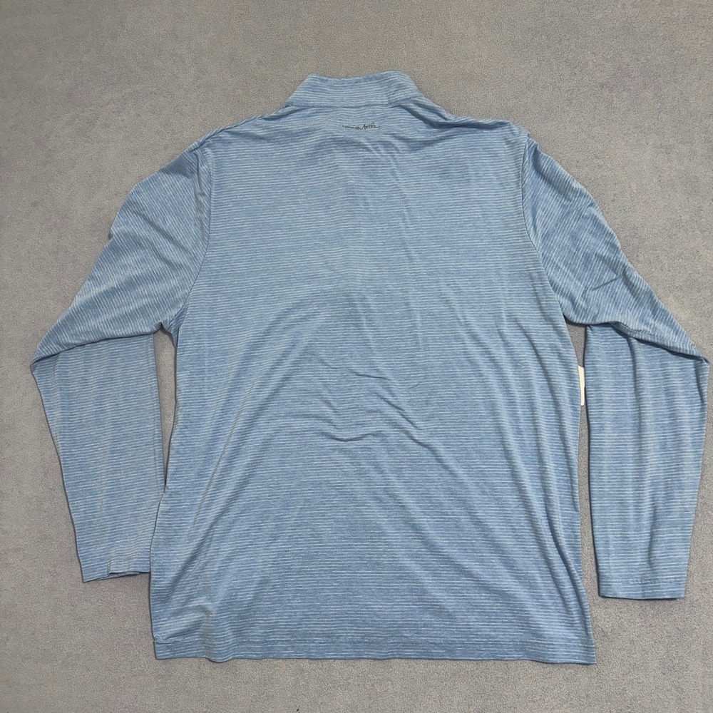 Travis Mathew Striped Performance Quarter Zip Pullover Sweater Blue Mens XXL - Picture 2 of 13